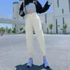 Jeans Harlan para Mujer Talla Pequeña Otoño e Invierno Sal Sueltos Talla Grande Rectos Largo al Tobillo Cintura Alta Pantalones Tipo Rábano