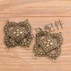 2 colores 26 * 31mm aleación de zinc DIY joyería vintage accesorios de estilo étnico famoso conector de flor pequeña hueco poroso