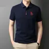 Verano Nuevo Manga Corta Moda Masculina Marca de Tendencia Algodón Camisa Polo para Hombre Casual de Negocios Cuello Camisero Camiseta de Manga Corta para Hombre