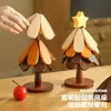 Manteles individuales de alta gama con temática de árbol de Navidad, resistentes al calor, perfectos para mesas de comedor en casa; decoraciones de mesa creativas y posavasos hechos de madera maciza resistente al calor