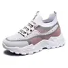 Zapatos de Moda para Mujer Primavera Nuevos Zapatos Transfronterizos Zapatos de Mujer de Suela Blanda Zapatos de Malla Transpirable Tejido Volador Zapatos Ligeros Tipo Papá