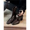 O Chefe Recomenda [Botas Que Te Deixam Mais Magra] com Bico Quadrado Pequeno, Salto Bloco, Salto Alto, Botas Elásticas, Botas Curtas Elegantes e Versáteis