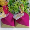 Caja de dulces de boda con diamantes rojo rosa estilo europeo, caja de dulces de vino de luna llena dorada en stock por lotes, caja de regalo de boda