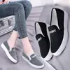 Zapatos para Mujer 2025 Verano Nuevos Zapatos de Lona Planos con Suela Antideslizante Moda Zapatos Perezosos para Mujer Boca Baja Versátiles Zapatos para Estudiantes