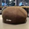 Gorro de Pintor Cálido Tridimensional de Otoño e Invierno, Gorro Octogonal Versátil, Boina Retro Adelgazante