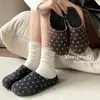 Mules sin cordones de lunares para mujer, nuevo estilo otoño 2026, suela plana estilo Birkenstock, cómodos y fáciles de usar