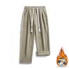 Calças de lã dupla face pesadas masculinas outono e inverno com forro de lã espessadas calças casuais soltas calças esportivas retas
