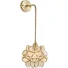 Luminária de Parede de Latão e Vidro para Cabeceira Lâmpada Longa Dourada Simples Criativa Moderna Nórdica Iluminação de Balcão de Bar de Quarto Lâmpada de Pétala de Luxo
