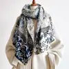 Bufanda Imitación Cachemir Estilo Vintage 2026 para Mujer, Chal Grueso Jacquard de Doble Cara Estilo Bosque de Otoño, Calentador de Cuello Exterior Cálido
