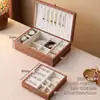Caja de almacenamiento para joyas de madera maciza, exquisita y de alta gama, regalo de boda, gran capacidad para collares, pendientes, anillos y accesorios