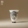 Moji Designer Independente Co-Branded Padrão de Renda Cerâmica Copo de Fragrância Conjunto de Chá Kung Fu Xícara de Chá Xícara Individual