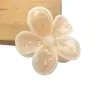 Pinza para el pelo grande de flor de plumeria para mujeres con cabello grueso, estilo dulce simple y elegante, pinza de tiburón, accesorio floral para el cabello