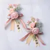 Estética Rosa Champaña Rosa Hortensia Ramillete Flor de Muñeca Novio Novia Padrino Dama de Honor Boda Flor de Solapa