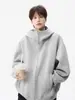 Moletom patchwork desconstruído branco para homens, estilo americano de inverno, ombro normal, manga longa, peso pesado, camada base quente