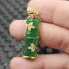 Chalcedony verde hielo jade de bambú colgante ágata turquesa Collar colgante alto colgante colgante de jade venta al por mayor