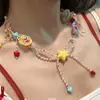 Paraíso de Dulces Sabor Manzana~Y2K Colorido Dulces Dopamina Collar de Cuentas de Colores Accesorios Dulces de Dibujos Animados de Verano