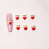 Decoraciones de Arte para Uñas de Dibujos Animados de Fresas de Tamaños Mixtos Accesorios Pequeños de Resina Accesorios para Decoración de Uñas, Aretes, Pasadores para el Cabello DIY 3D