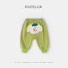7A Antibacteriano Dudu Home Calça de Pp Grande para Bebês e Crianças Pequenas Calças de Outono com Desenho para Meninas e Meninos Calças Longas de Outono