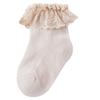 Calcetines para niños de verano, finos, de algodón peinado, transpirables, con encaje, para niñas, calcetines de princesa, calcetines de baile con encaje