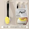 Esponja com Cabo Longo para Limpar Panelas Escova de Lavar Louça de Cozinha Dupla Face Removedor de Manchas Fortes Esponja de Limpeza Cabeça de Escova Substituível