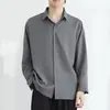 Camisa de verano para hombre, chaqueta negra antiarrugas, camisa casual fina de alta gama con caída, manga larga, moderna para hombre