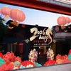 2027 Año de la Oveja Pegatinas Rojas de Ventana de Buena Suerte Pegatinas Estáticas para Puertas de Vidrio Decoración de Atmósfera Festival de Año Nuevo Día de Año Nuevo