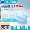 Mascarilla quirúrgica desechable de esterilización Haishi Hainuo, plana, con montaje en la oreja, 10 unidades/bolsa A087
