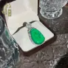 Colgante de Ágata Calcedonia Natural, Colgante de Hoja de Calcedonia, Collar Ruyi, Colgante de Jade Tipo Hielo, Colgante de Collar para Mujer de Lujo Ligero