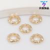 Anel Qiankun banhado a ouro 14K preservador de cor anel de corrida contas espaçadoras anel com padrão de martelo forjado pulseira DIY colar acessórios de joias Wenwan