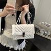 Bolsa Pequena Feminina Tendência 2026 Verão Nova Moda Bolsa Transversal Acolchoada com Corrente Bolsa de Ombro Pequena Quadrada Simples