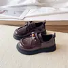 Mocasines de plataforma para mujer, nuevo estilo 2026, primavera y otoño, con cordones, punta redonda, zapatos de vestir sencillos, zapatos de cuero estilo británico color marrón