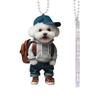 Pendente de Mochila de Cachorro Novo Criativo Transfronteiriço Pingente Plano de Carro Acrílico Chaveiro de Cachorro Teddy Fofo