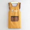 Avental com Babados Estilo Coreano com Texto Impresso, Roupa de Trabalho Anti-Manchas para Catering e Trabalho, Cozinha, Avental Doméstico Resistente à Água para Mulheres
