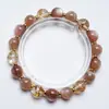 Polvo y EsplendorPulsera de Polvo de Cristal Natural Lepidolita para Mujer, Pulsera Versátil de Moda Casual al por Mayor
