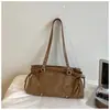 Bolsa de mano grande de otoño e invierno casual, modelo nuevo 2025, con colgante esmerilado, textura vintage, para la escuela y el trabajo