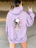 Sudadera Casual de Moda con Estampado de Calavera de Terror y Flor de Loto para Halloween Ropa