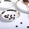 Prato de cerâmica cinza para lanches com borda dourada nórdica, prato de temperos criativo estilo Han, prato de cerâmica para temperos domésticos, louça de cerâmica, tigela, prato, prato