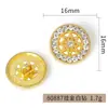 Botones redondos huecos con incrustaciones de diamantes metálicos, botones de strass de lujo ligero estilo Chanel, botones decorativos de moda de aleación de zinc, al por mayor en stock