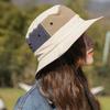 2026 Nuevo Sombrero de Senderismo Delgado de Verano con Protección Solar y Bordes en Bloques de Color, Sombrero de Pesca de Secado Rápido, Sombrero de Sol para Ciclismo