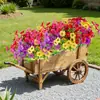 Flores de Simulación de Amazon Nuevo Eucalipto Violeta Pensamiento Tres Colores Flores Artificiales de Seda Floreros Decorativos de Mesa para Exteriores