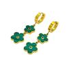Criativo cinco flores moda europeia e americana retrô versátil temperamento personalidade simples trevo de quatro folhas pingente joias de aço titânio brincos