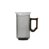 Taza Separadora de Agua y Té con Filtro en Forma de Media Luna, Taza de Té de Vidrio de Borosilicato de Gran Capacidad para Oficina y Hogar