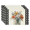 Manteles Individuales de Lino para Primavera y Verano Transfronterizos, Flores de Girasol, Decoración de Cocina, Mesa de Comedor, Aislamiento Térmico, Mantel Antideslizante