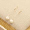 Pendientes largos elegantes con perlas artificiales bicolores bañadas en oro y combinables con la nube solar, elegantes pendientes con gancho para la oreja para mujer.