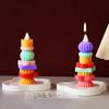 Molde de Silicona para Velas de Yeso, Piscina de Deseos Apilable de Resina, Molde para Bandeja de Portavelas de Circo Apilable