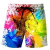 2023 Amazon comércio exterior nova cor esportivo impressão 3D casal homens e mulheres absorvente de suor calça de praia shorts grafite