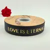 Cinta de regalo para ramo de flores de pastel con letras inglesas doradas de 2.5 cm cinta de embalaje hilo de cinta lote