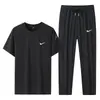 Traje Deportivo Casual Nuevo de Verano 2026 para Hombre Camiseta de Manga Corta Marca de Moda Pantalones Holgados Conjunto de Dos Piezas