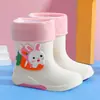 Botas de Chuva Infantis Desenho Animado com Forro de Lã Botas de Chuva Removíveis para Meninos e Meninas