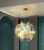 Lámpara de araña para restaurante transfronterizo, lámpara simple y moderna para sala de estar y dormitorio, lámpara de araña láser con diseño de chaqueta creativa, lámpara de araña acrílica de manzana